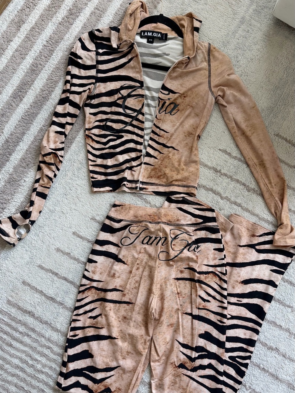 I.AM.GIA Zebra-Print Jacket Set